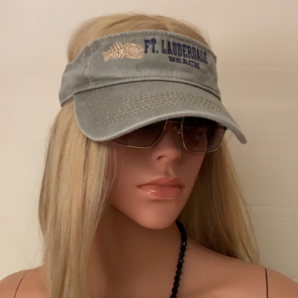 Visor Dk Beige Ft Lauderdale Beach Adjustable New